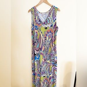 Susan Graver Liquid Knit Maxi Dress Size Large